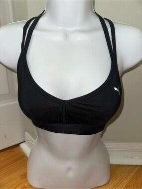 Puma Black Double-Strap Low-Impact Sports Bra
